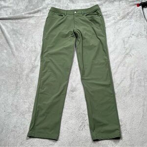Lululemon ABC Classic Warpstreme Pants Mens 32x31 Green Performance Stretch